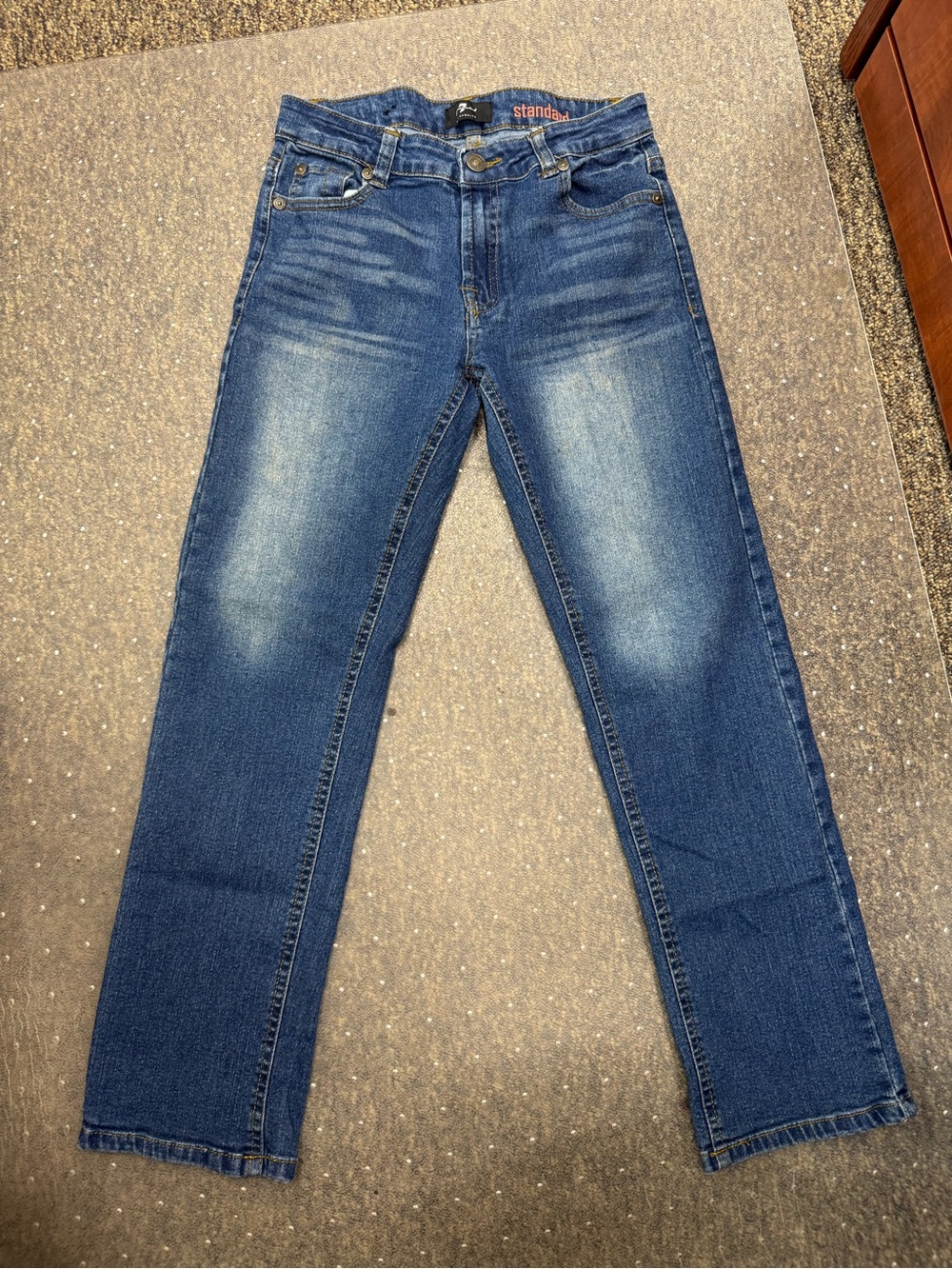 7 For All Mankind Girls Blue Straight-Leg Jeans
